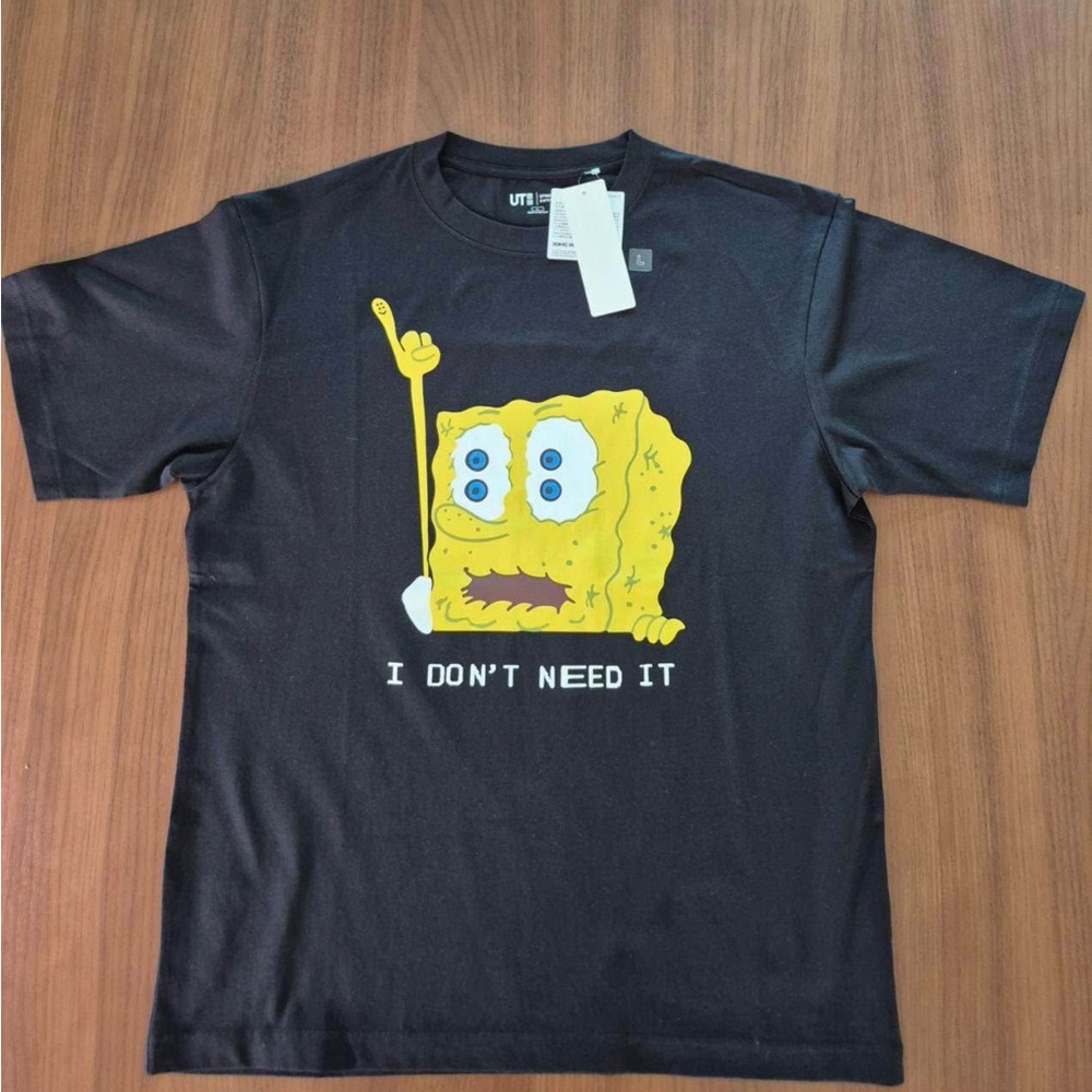 Uniqlo X Cactus Plant Flea Market DISCONTINUED Black SpongeBob T Shirt